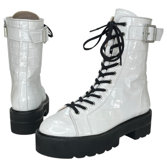 Stuart Weitzman Ryder Ultralift White Leather Womens Bootie Size 8M - Picture 13 of 14